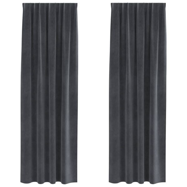 vidaXL Verdunkelungsvorh&auml;nge 2 pcs Hellgrau 140 x 260 cm Samt