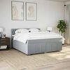 vidaXL Boxspringbett mit Matratze Hellgrau 180x200 cm Stoff