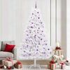 vidaXL K&uuml;nstlicher klappbarer Weihnachtsbaum Wei&szlig; 240 cm PVC und Stahl