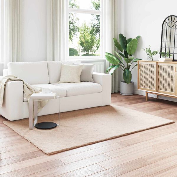 vidaXL Kunstfell Hasen Teppich Olite Taupe 160 x 230 cm Polyester