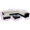 vidaXL 8-tlg. Garten-Lounge-Set mit Auflagen Poly Rattan Schwarz