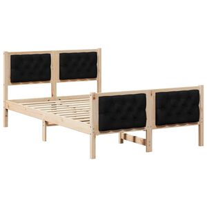 vidaXL Bettrahmen Schwarz 135 x 190 cm Massives Kiefernholz