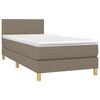 vidaXL Boxspringbett mit Matratze Taupe 80x200 cm Stoff