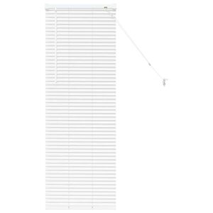 vidaXL Fensterjalousie mit Vorh&auml;ngen Wei&szlig; Aluminium