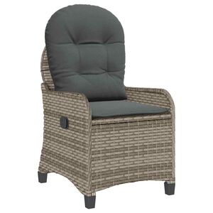 vidaXL Liegestuhl Grau Poly-Rattan