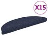 vidaXL Stufenmatten Selbstklebend 15 Stk. 56x17x3 cm Blau Halbrund