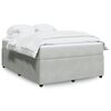 vidaXL Boxspringbett mit Matratze Hellgrau 140x200 cm Samt