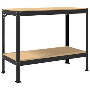 vidaXL Werkbank Schwarz 115 x 55 x 91 cm Sperrholz und Metall