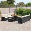 vidaXL Gartensofa-set mit Kissen 11 pcs Schwarz und Creme
