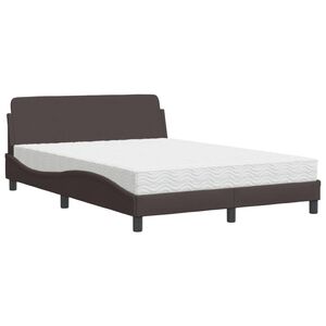 vidaXL Bett mit Matratze "Dover" Dunkelbraun 120x200 cm Stoff