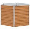vidaXL Hochbeet im Garten Hellbraun 129 x 129 x 77 cm Verzinkter Stahl