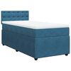 vidaXL Boxspringbett mit Matratze Blau 90x200 cm Samt