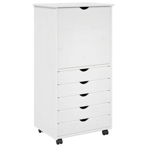 vidaXL Rollschrank 53 x 39 x 103 cm Massivholz Kiefer Wei&szlig;