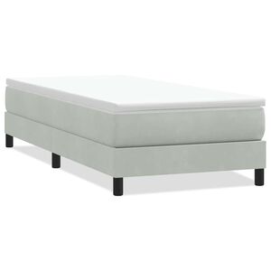vidaXL Boxspringbett ohne Matratze Hellgrau 80x220 cm Samt