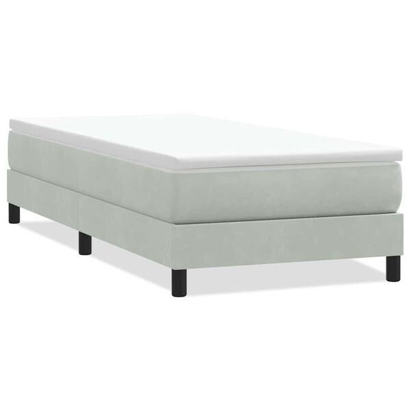 vidaXL Boxspringbett ohne Matratze Hellgrau 80x220 cm Samt