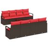 vidaXL Sofa Set 9 stk. 8-Sitzanzahl Beige und Rot Poly-Rattan