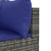 vidaXL 8-tlg. Garten-Lounge-Set mit Kissen Grau Poly Rattan