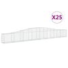 vidaXL Gabionen mit Hochbogen 25 Stk. 400x30x40/60 cm Verzinktes Eisen