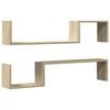 vidaXL Wandregale 2 Stk. Sonoma-Eiche 100x15x20 cm Holzwerkstoff