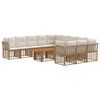 vidaXL Gartensofa-set 12 stk. Nat&uuml;rlich und Cremwei&szlig; Poly-Rattan
