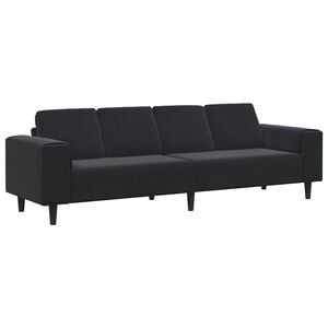 vidaXL Wohnzimmer Couch Schwarz 250 x 77 x 76 cm