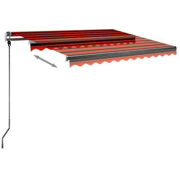 vidaXL Standmarkise Manuell Einziehbar 350x250 cm Orange/Braun