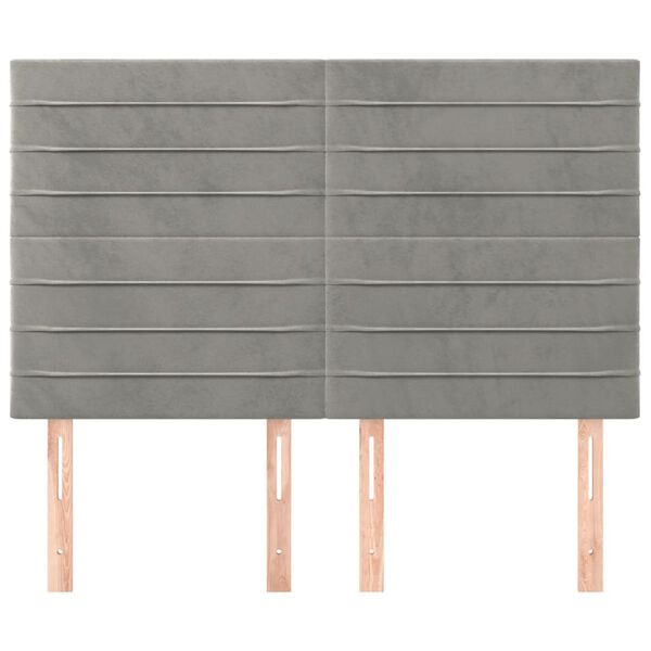 vidaXL Kopfteil Hellgrau 144x5x118/128 cm Samt