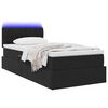 vidaXL Bett mit Stauraum und LED mit LED Schwarz 100 x 200 cm Samt