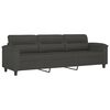 vidaXL 3-Sitzer-Sofa mit Hocker Dunkelgrau 210 cm Mikrofasergewebe