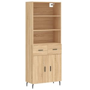 vidaXL Highboard Sonoma-Eiche 69,5x34x180 cm Holzwerkstoff