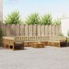 vidaXL Sofagarnituren 11 pcs Natur und Beige Massivholz Akazie