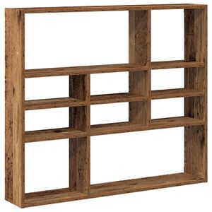 vidaXL Wandregal Altholz-Optik 90x16x78 cm Holzwerkstoff