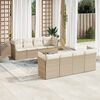 vidaXL 9-tlg. Garten-Sofagarnitur mit Kissen Beige Poly Rattan