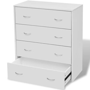 vidaXL Kommode mit 4 Schubladen 60&times;30,5&times;71 cm Wei&szlig;
