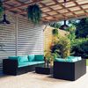 vidaXL 6-tlg. Garten-Lounge-Set mit Kissen Poly Rattan Schwarz