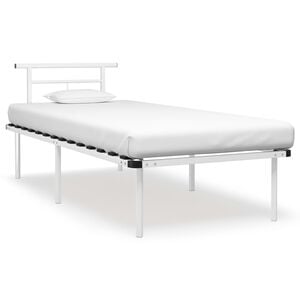 vidaXL Bettgestell Wei&szlig; Metall 90x200 cm
