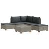vidaXL 6 Stk. Rattan-Lounge-Set mit Kissen GENDT Naturrattan Kubu Grau