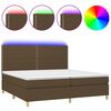 vidaXL Boxspringbett mit Matratze & LED Dunkelbraun 200x200 cm Stoff