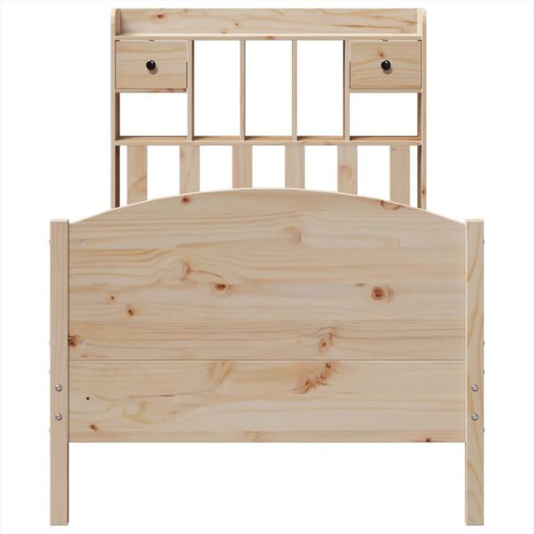 vidaXL Massivholzbett mit Regal ohne Matratze 90x200 cm Kiefer