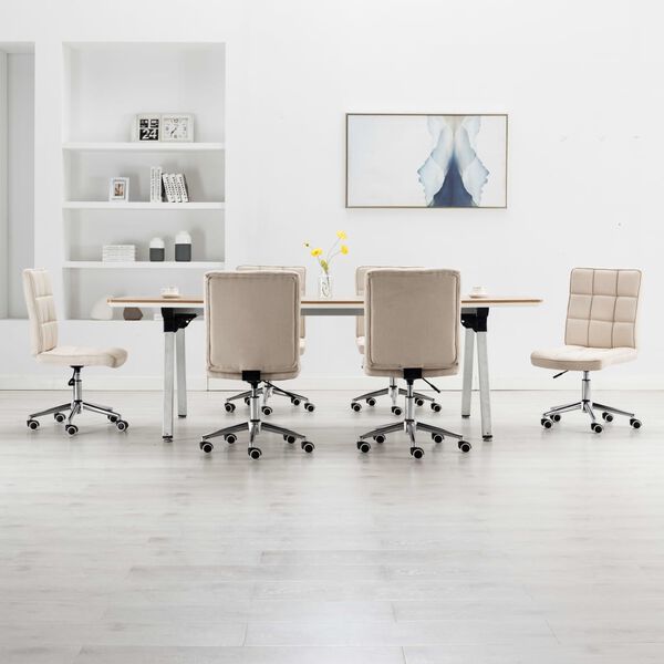 vidaXL Esszimmerst&uuml;hle 6 Stk. Creme Stoff