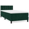 vidaXL Boxspringbett mit Matratze Dunkelgr&uuml;n 100x200 cm Samt