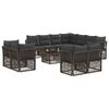 vidaXL Gartensofa-set 12 stk. Grau Poly-Rattan
