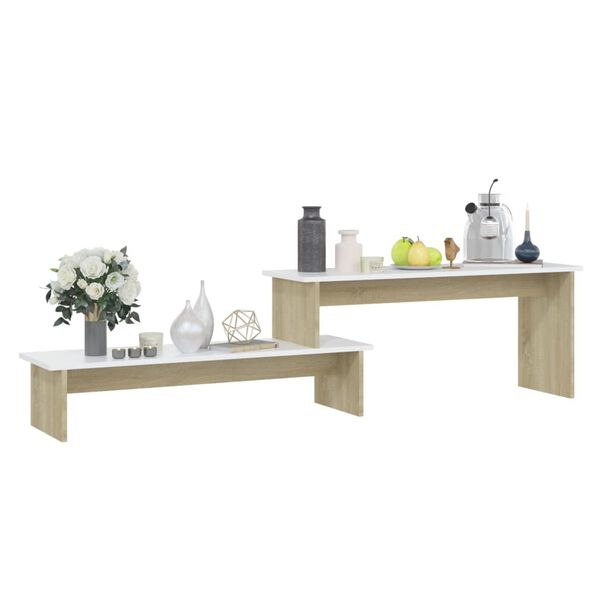 vidaXL TV-Schrank Sonoma-Eiche Wei&szlig; 180x30x43 cm Holzwerkstoff