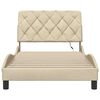 vidaXL Bettgestell mit LED ohne Matratze Creme 100x200 cm Stoff