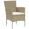 vidaXL 5-tlg. Garten-Essgruppe Poly Rattan Beige