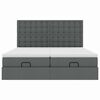 vidaXL Ottoman-Bett mit Matratzen Dunkelgrau 180x200 cm Stoff
