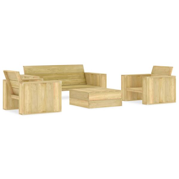 vidaXL 4-tlg. Garten-Lounge-Set Kiefernholz Impr&auml;gniert