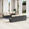 vidaXL Garten-Sofa-Set mit Speicher 9 pcs Schwarz Poly Rattan