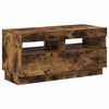vidaXL TV-Schrank mit LED-Leuchten Räuchereiche 80x35x40 cm