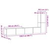 vidaXL 3-tlg. TV-Schrank-Set Wandmontage Altholz-Optik Holzwerkstoff